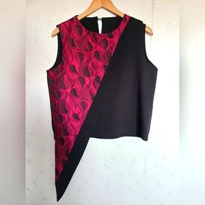 NWOT, black and pink top